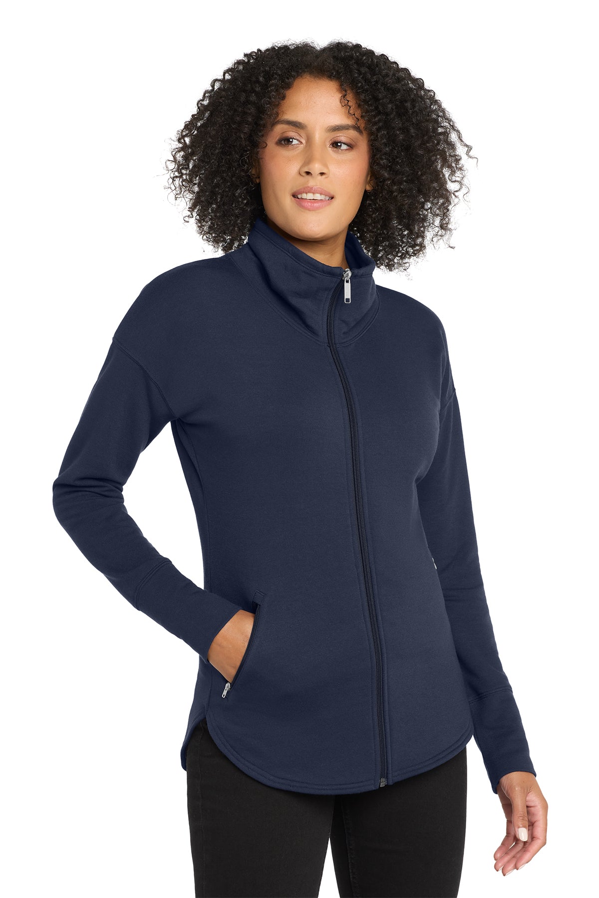 OGIO Women's Luuma Full-Zip Fleece in River Blue Navy, style LOG812