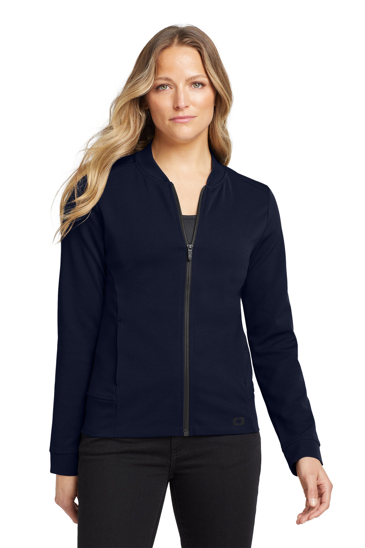 OGIO Women's Hinge Full-Zip in River Blue Navy, style LOG820
