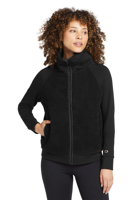 OGIO Women's Luuma Sherpa Full-Zip in Blacktop, style LOG815