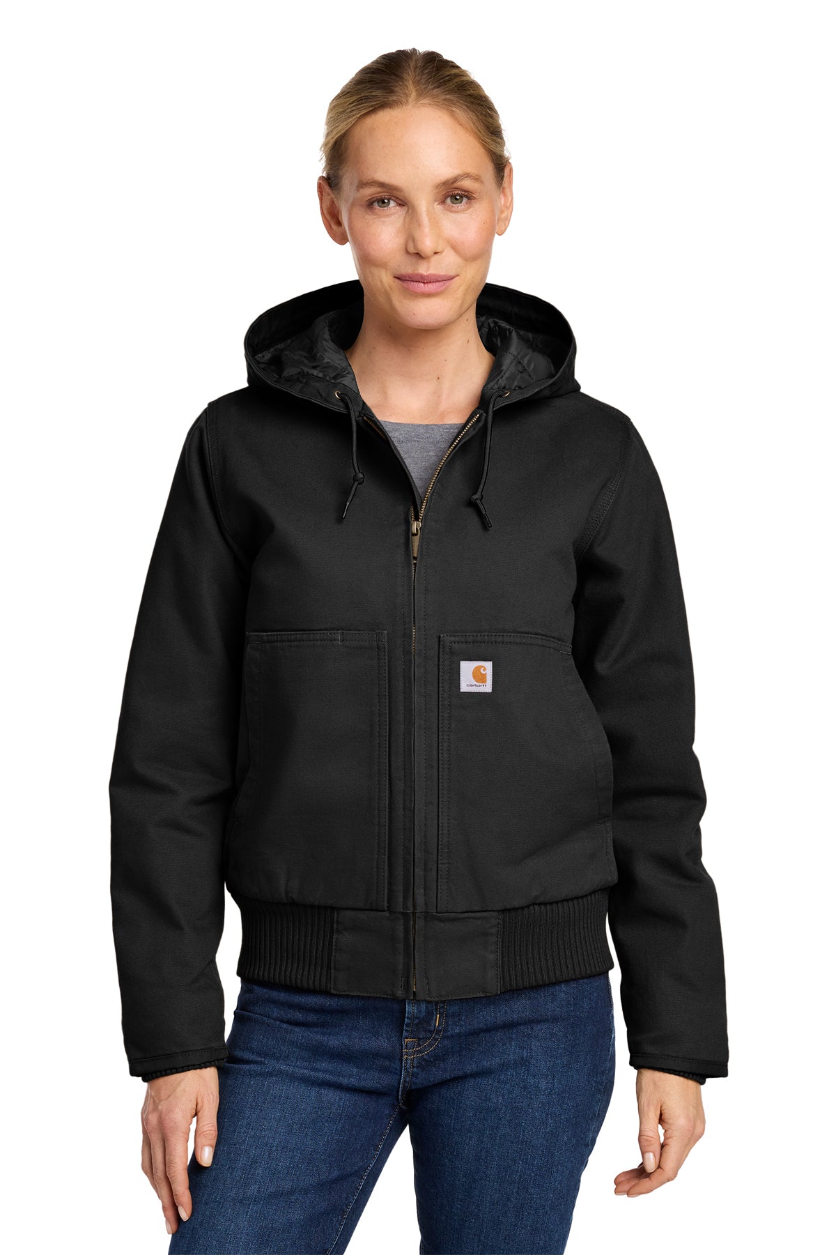 Carhartt® Women’s Washed Duck Active Jac in Black, style CT104053