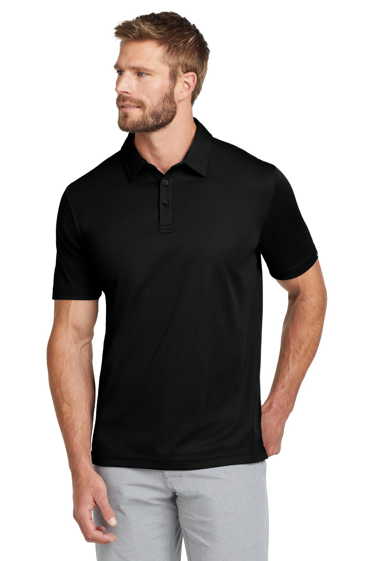 TravisMathew Oceanside Solid Polo in Black, style TM1MU411