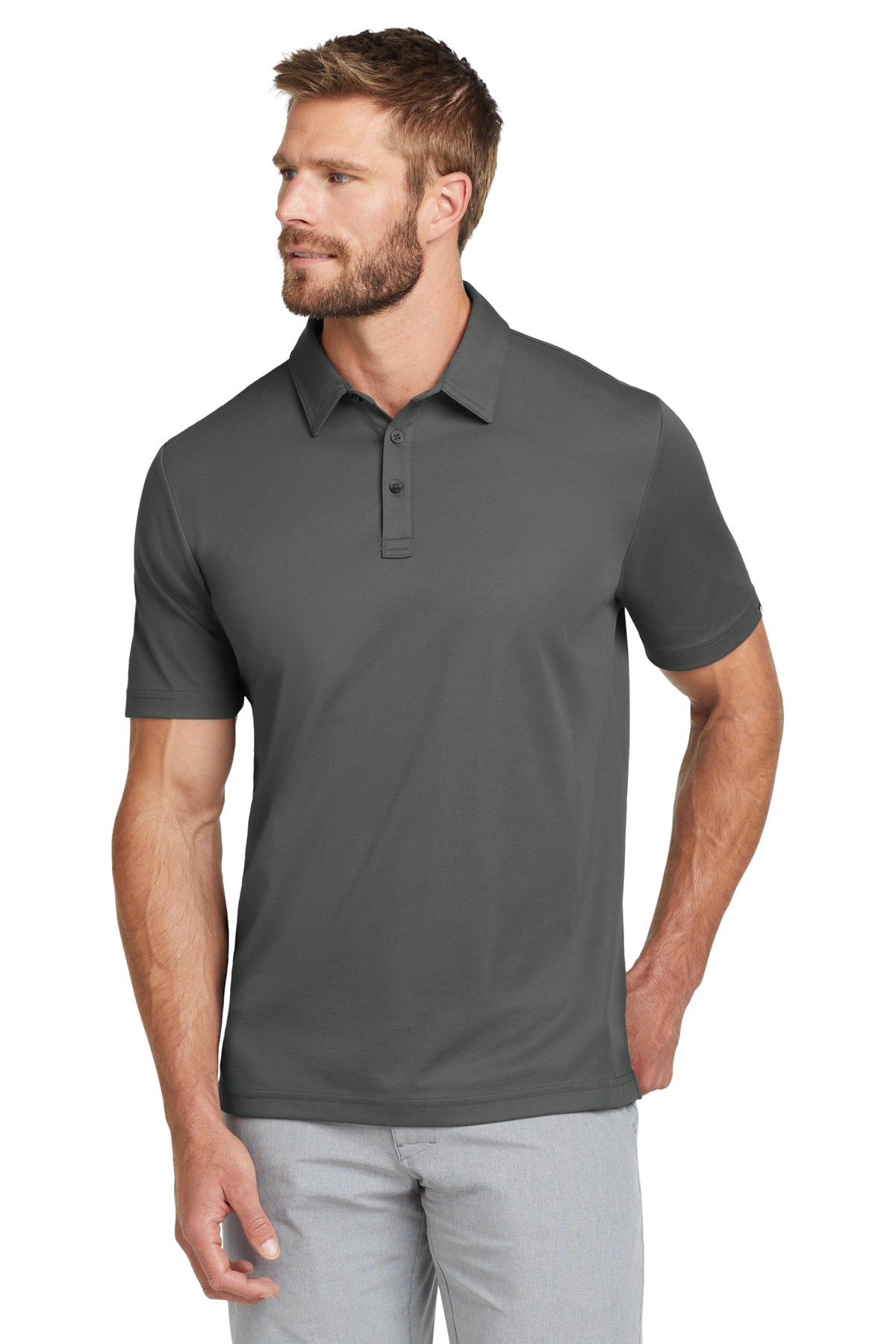 TravisMathew Oceanside Solid Polo in Quiet Shade Grey, style TM1MU411
