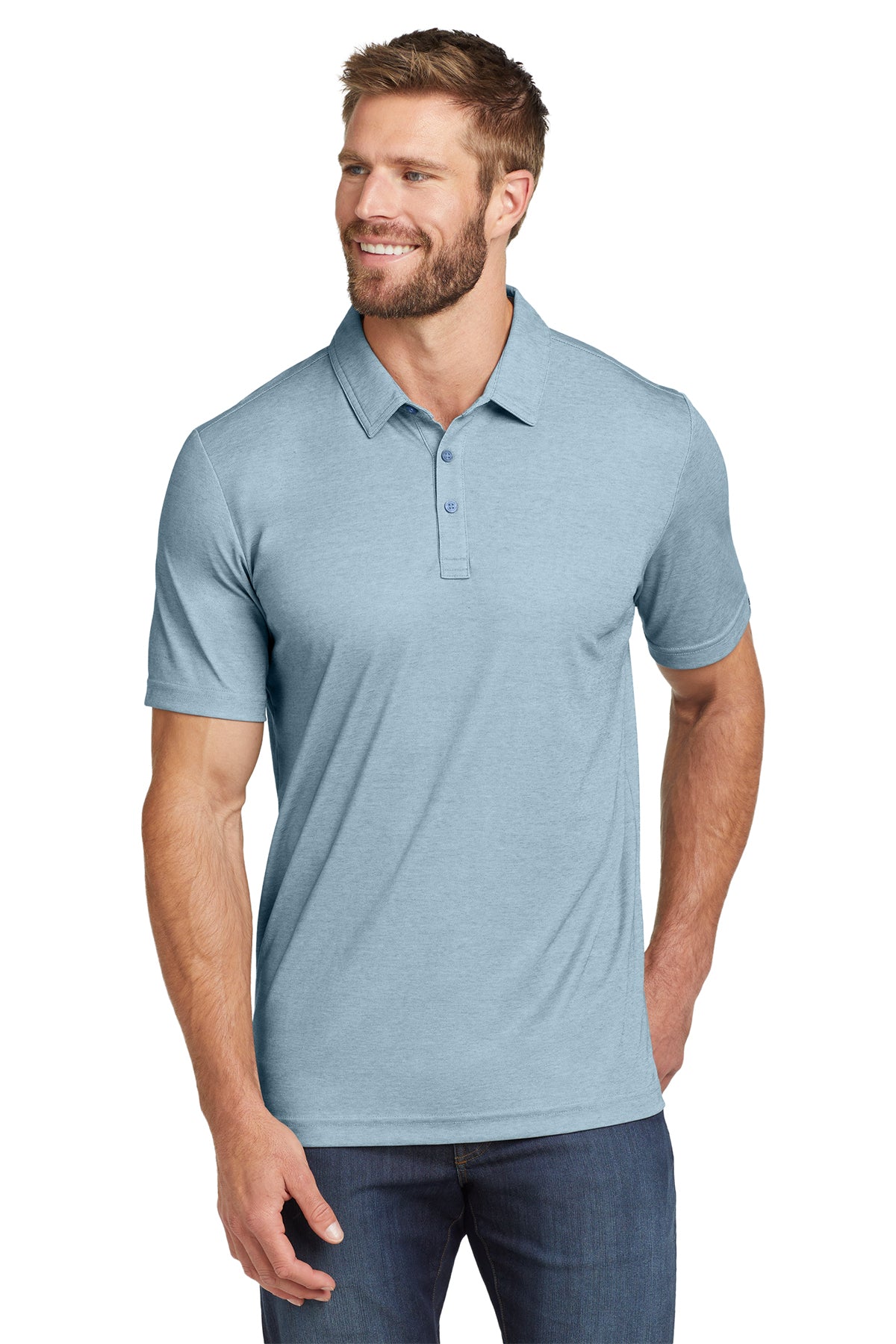 TravisMathew Oceanside Heather Polo in Allure Heather, style TM1MU412