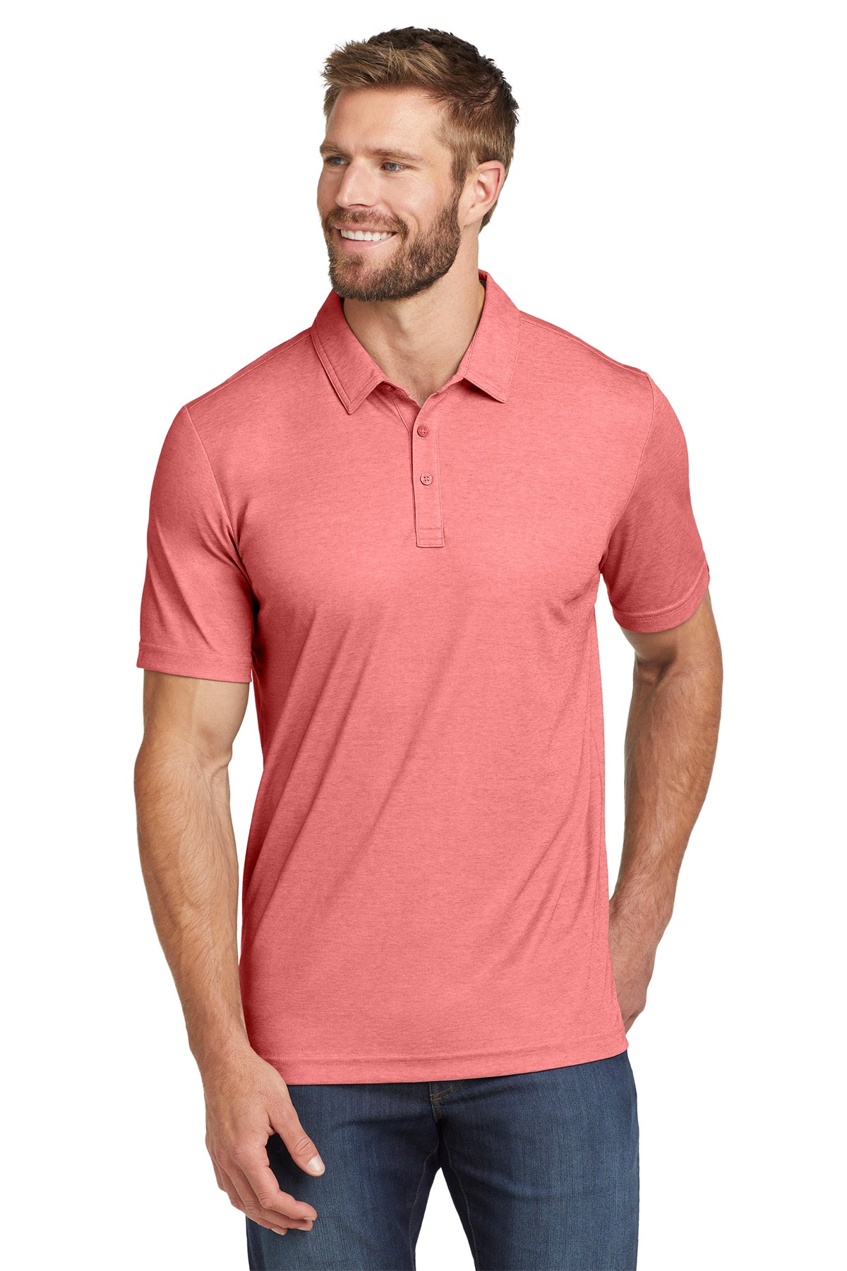 TravisMathew Oceanside Heather Polo in Cardinal Heather, style TM1MU412