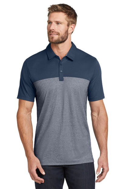 TravisMathew Oceanside Blocked Polo in Blue Nights/ Blue Nights Heather, style TM1MU414