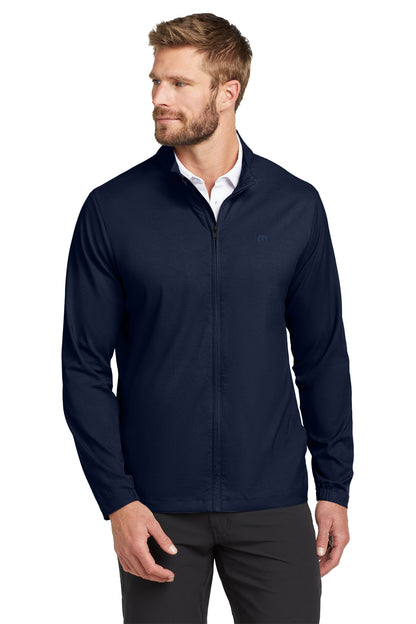 TravisMathew Surfside Full-Zip Jacket in Vintage Indigo/ Black, style TM1MU422