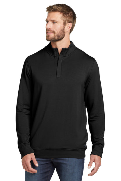 TravisMathew Newport 1/4-Zip Fleece in Black, style TM1MU419