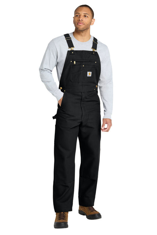 Carhartt® Duck Unlined Bib Overalls in Black, style CT102776