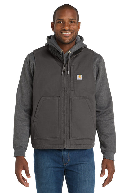 Carhartt® Sherpa-Lined Mock Neck Vest in Gravel, style CT104277