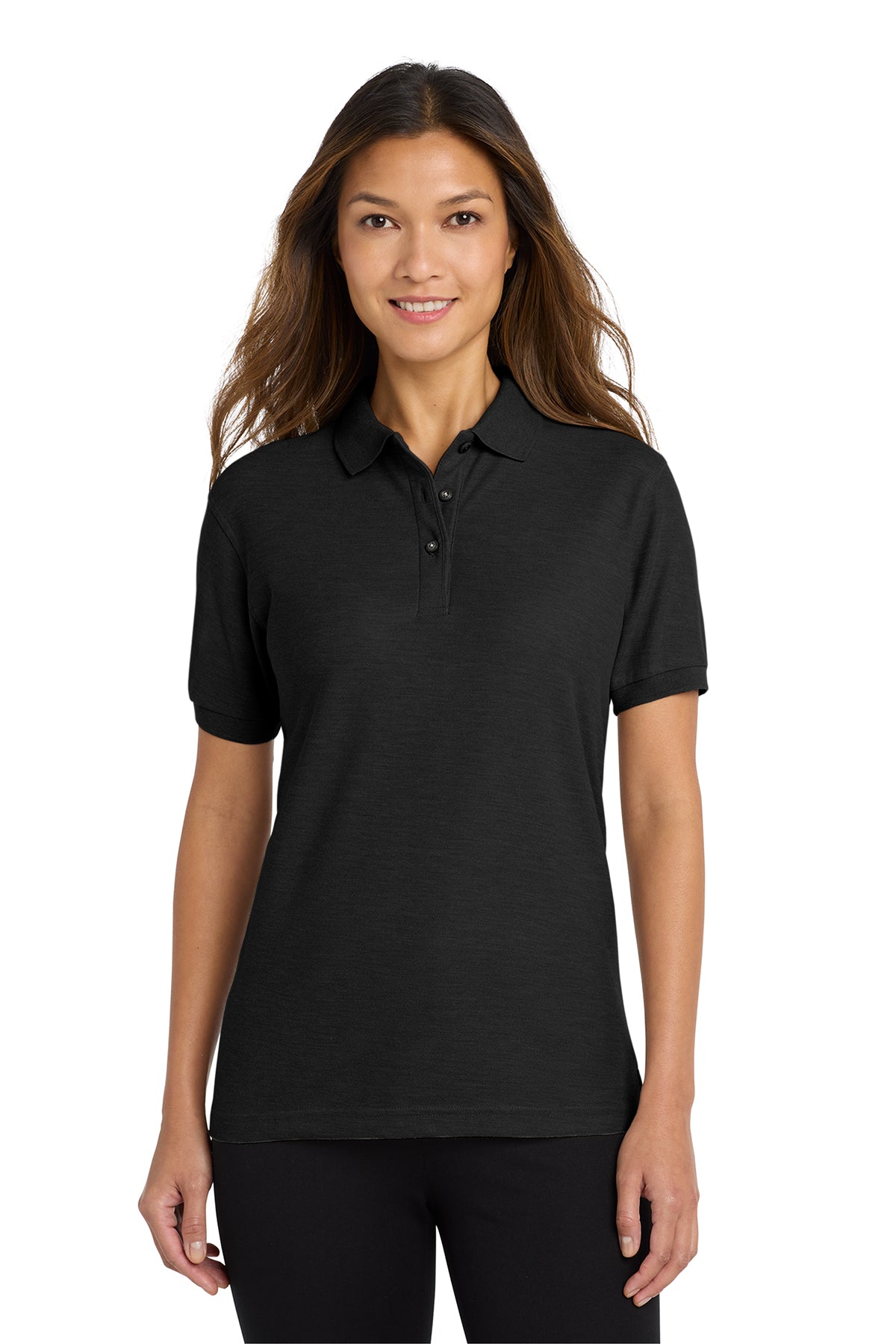 Port Authority Women's Silk Touch Polo in black