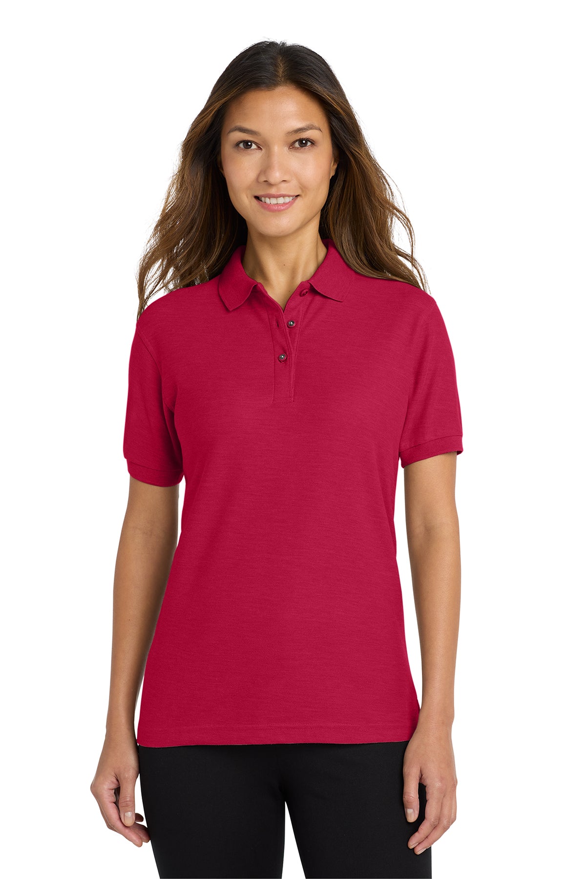 Port Authority Women's Silk Touch Polo in red