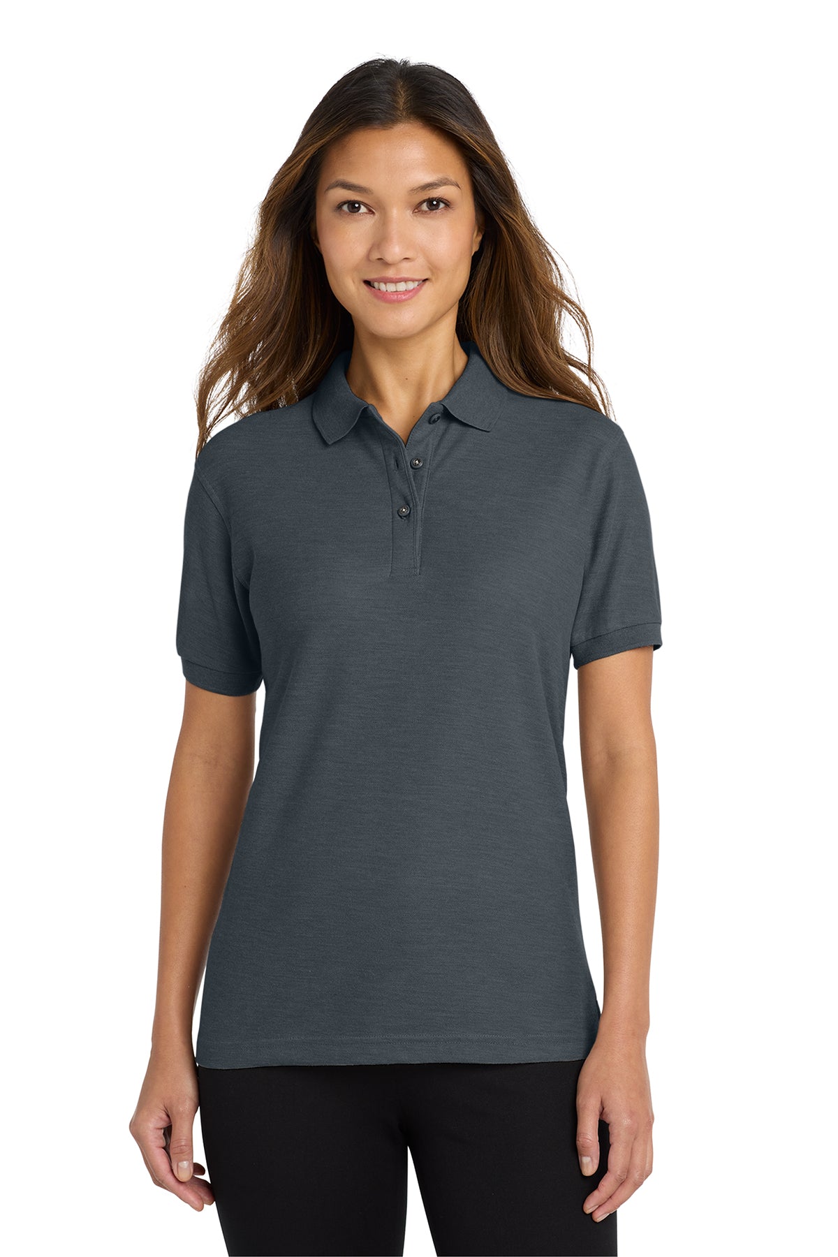 Port Authority Women's Silk Touch Polo in steel grey