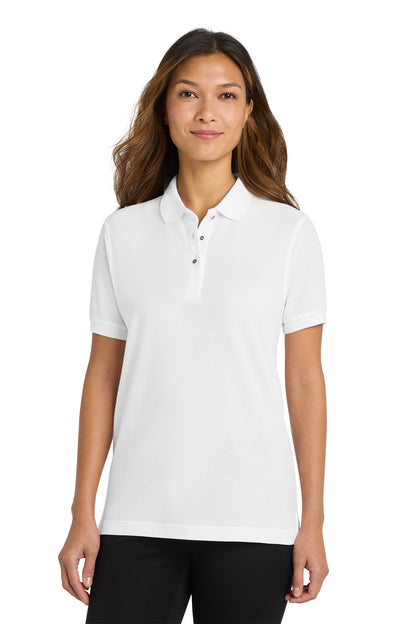 Port Authority Women's Silk Touch Polo in white