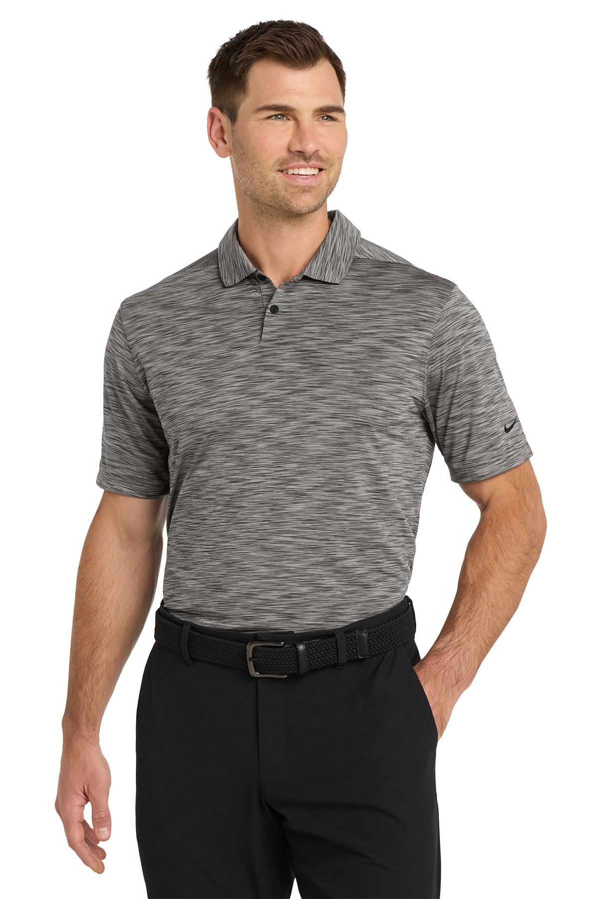 Nike Dri-FIT Vapor Space Dyed Polo in Anthracite, style NKDC2109