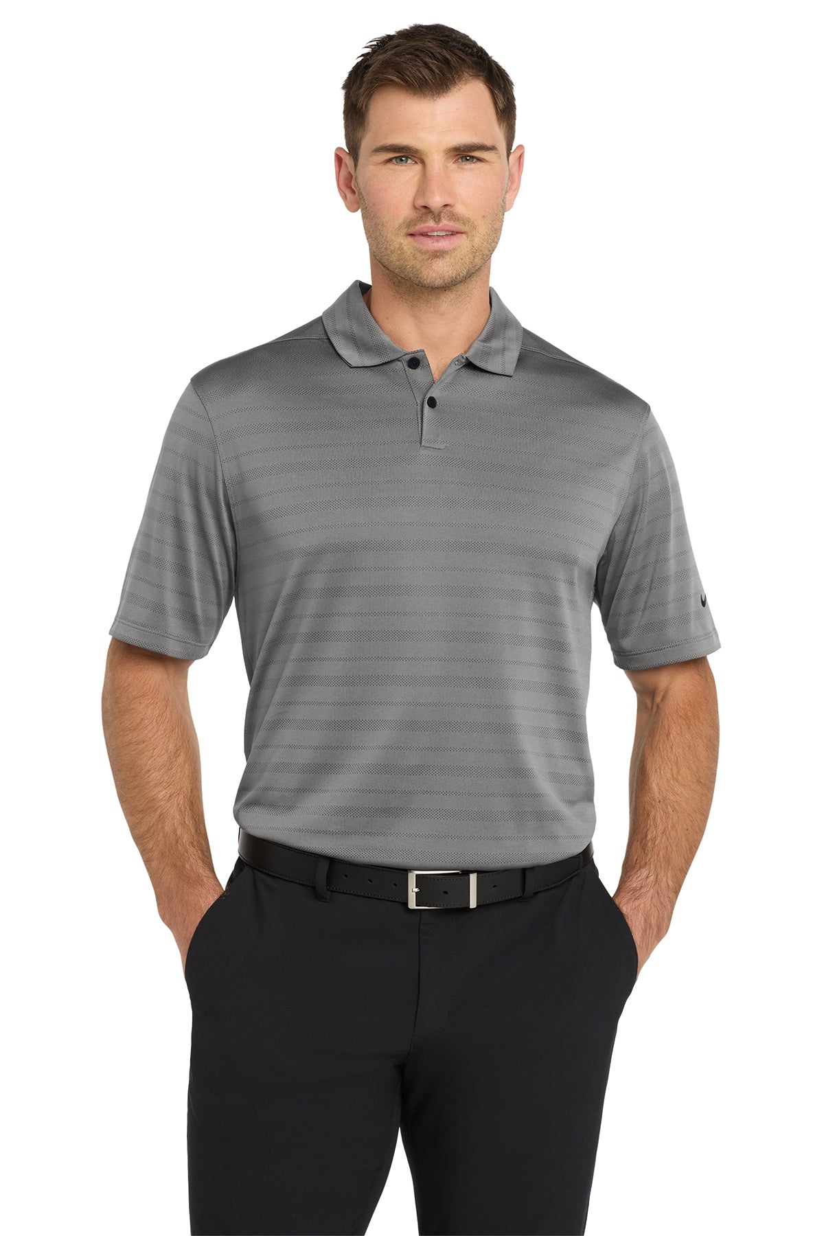 Nike Dri-FIT Vapor Jacquard Polo in Dark Grey, style NKDC2115