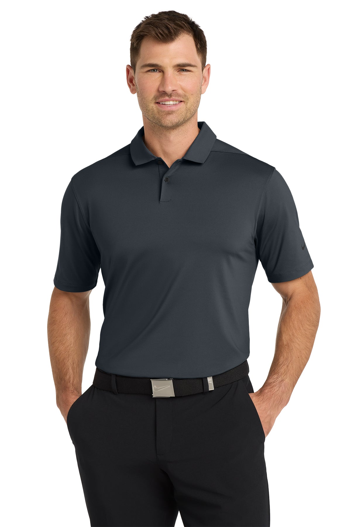 Nike Dri-FIT Vapor Polo in Anthracite, style NKDC2108