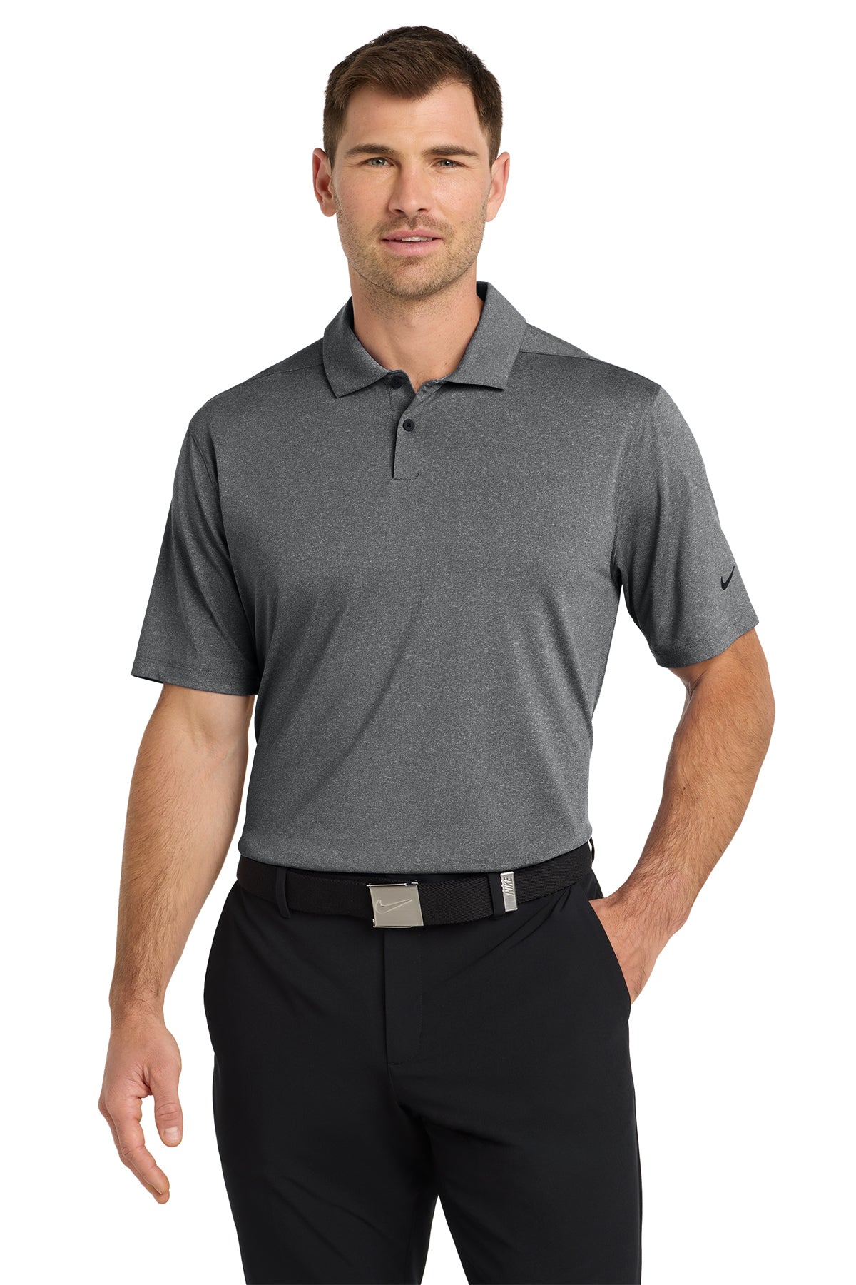 Nike Dri-FIT Vapor Polo in Black Heather, style NKDC2108