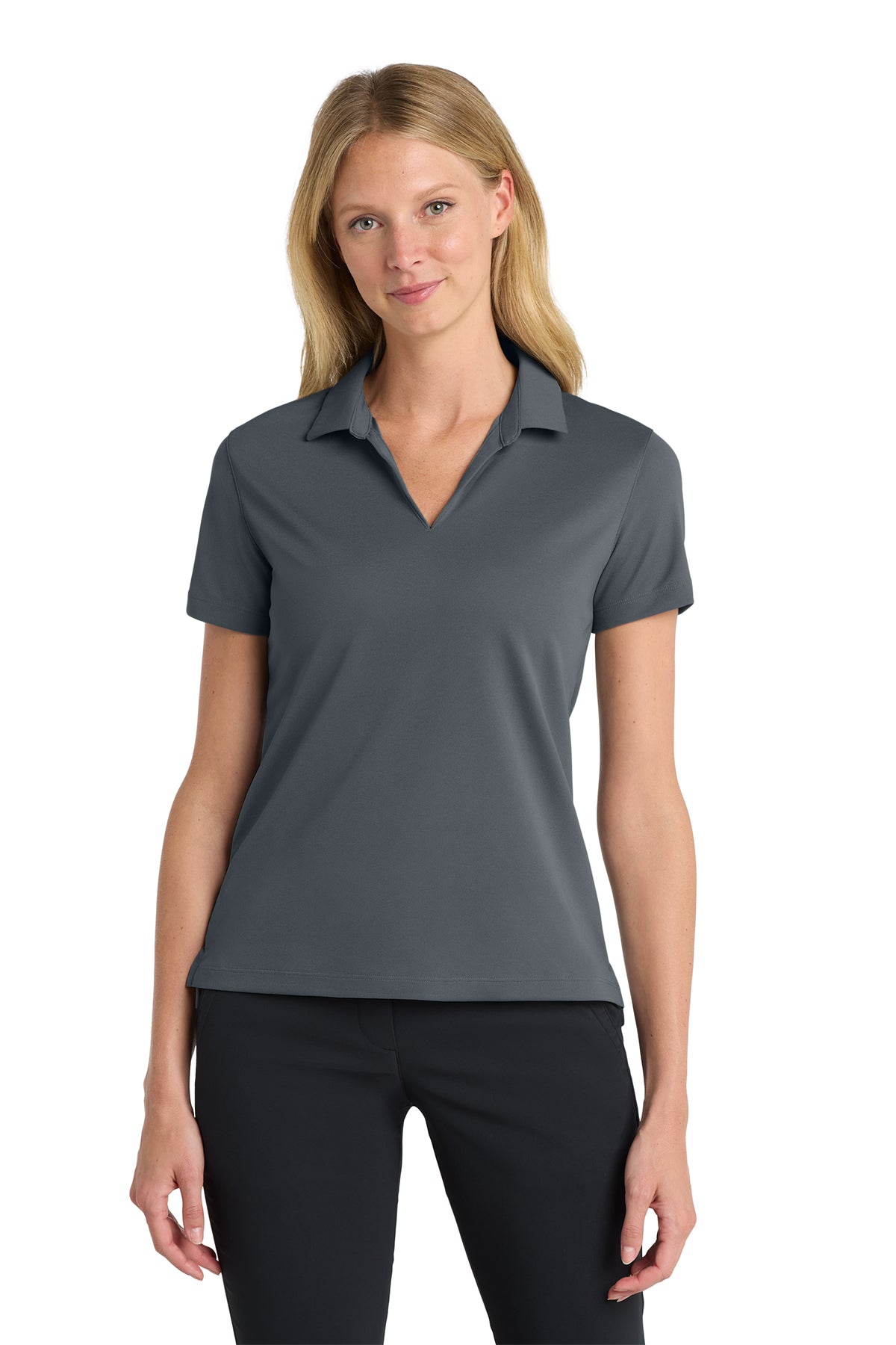 Nike Women's Dri-FIT Micro Pique 2.0 Polo in Anthracite, style NKDC1991