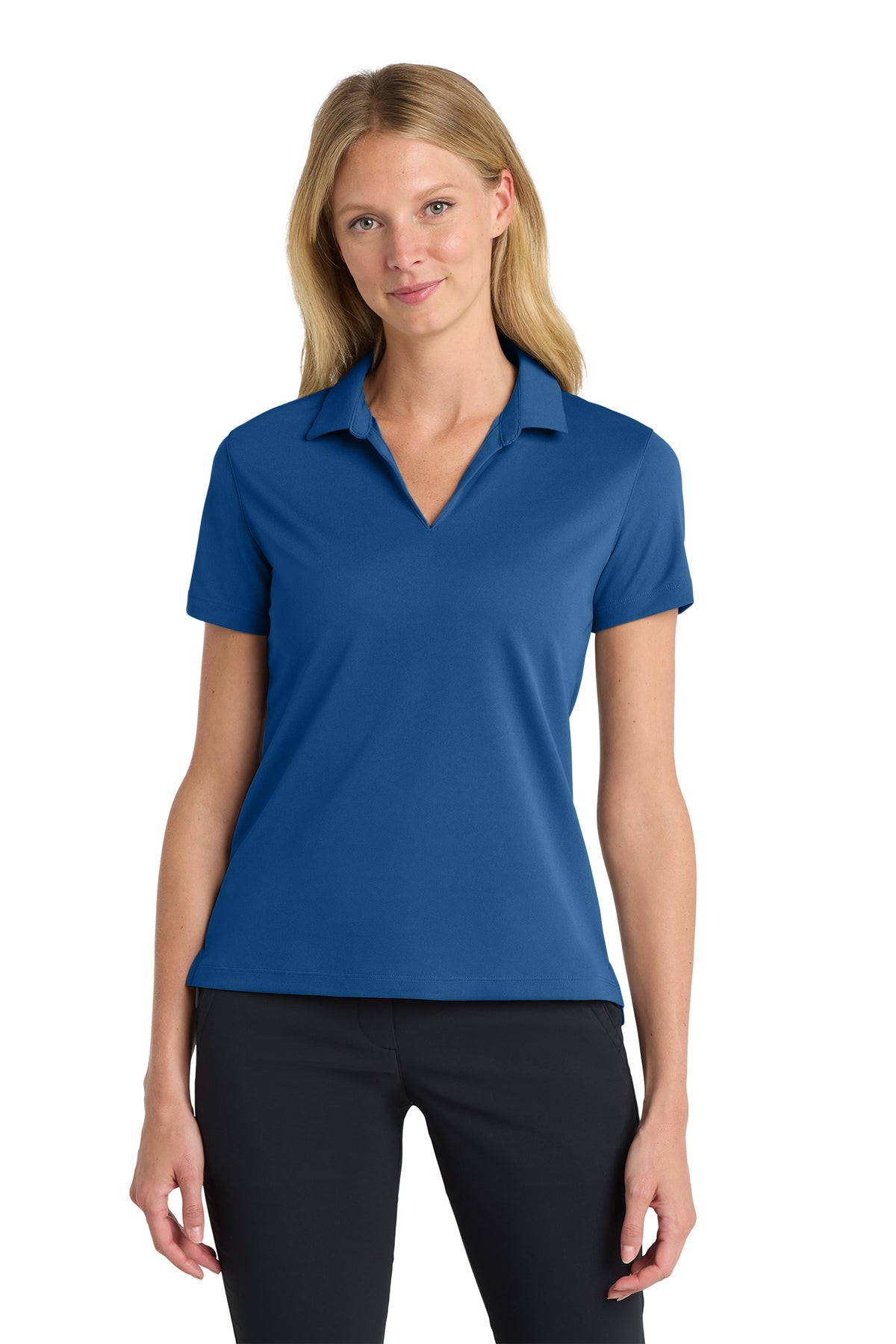 Nike Women's Dri-FIT Micro Pique 2.0 Polo in Gym Blue, style NKDC1991