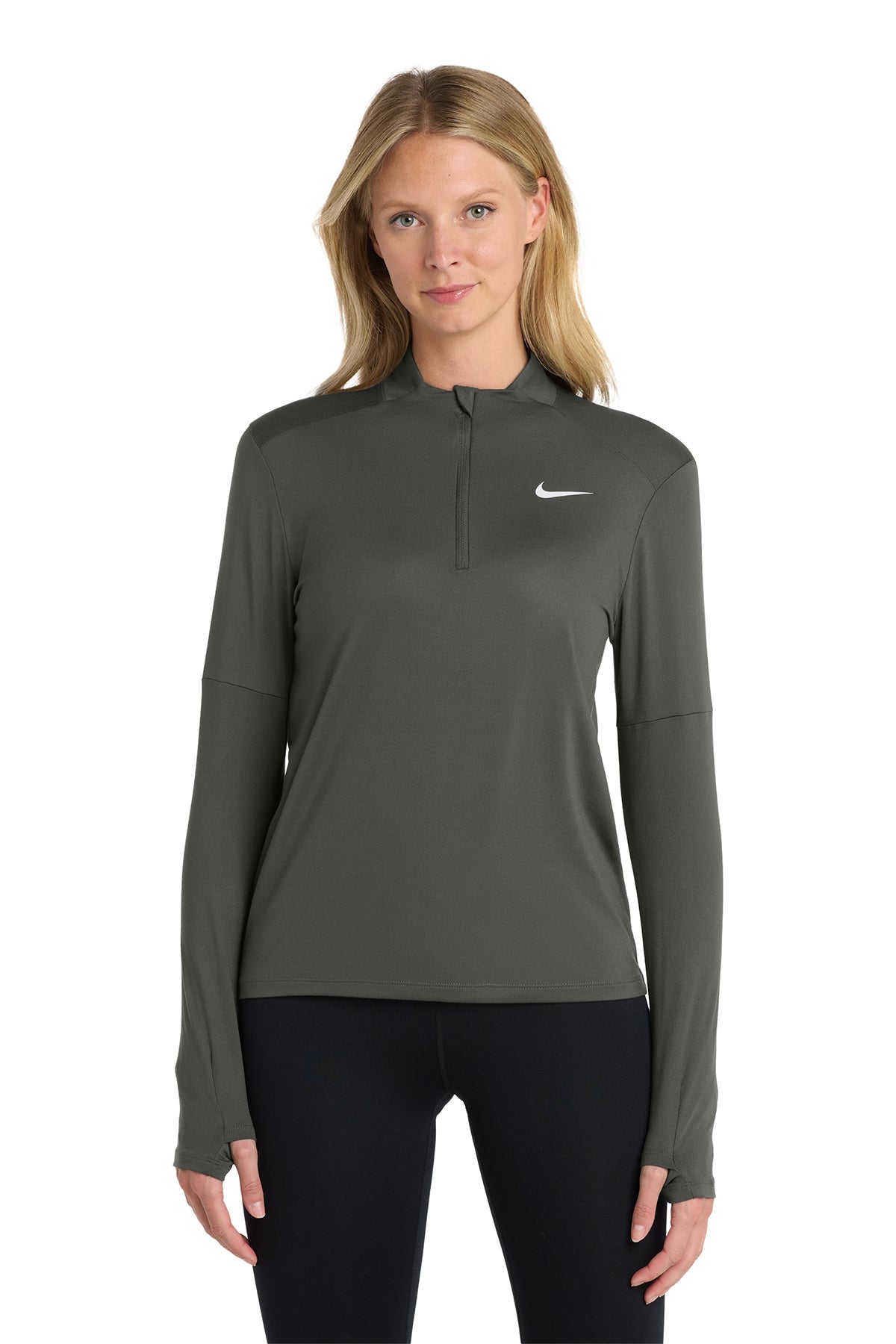Nike Women's Dri-FIT Element 1/2-Zip Top in Anthracite, style NKDH4951