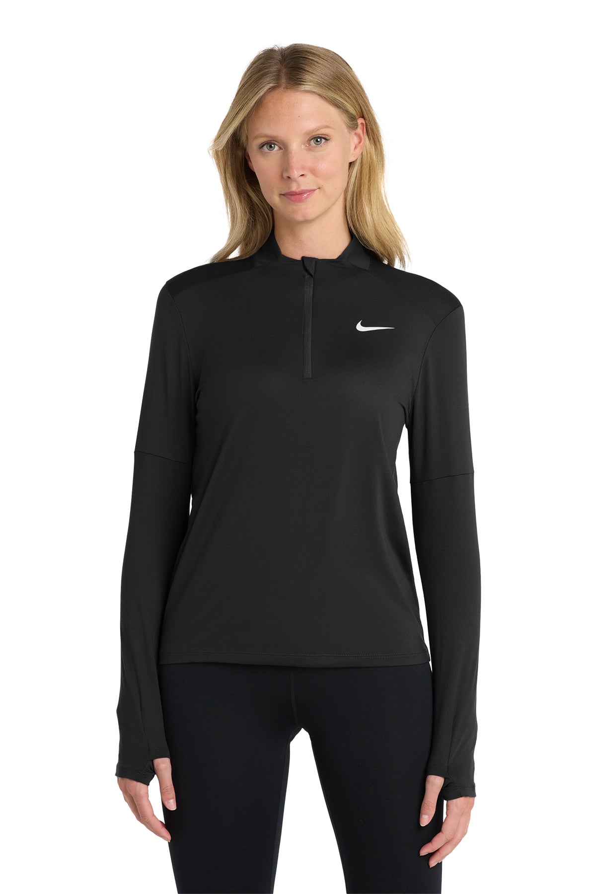 Nike Women's Dri-FIT Element 1/2-Zip Top in Black, style NKDH4951