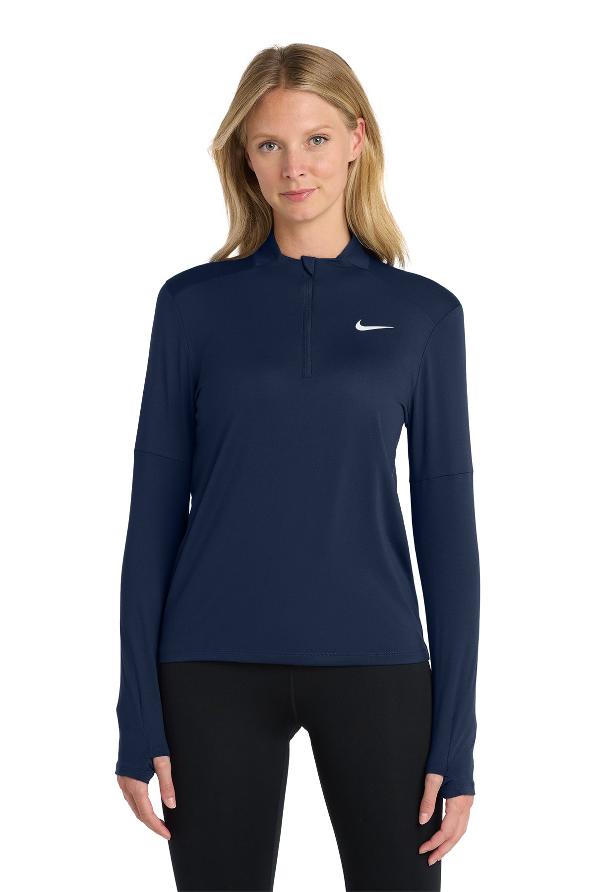 Nike Women's Dri-FIT Element 1/2-Zip Top in Navy, style NKDH4951