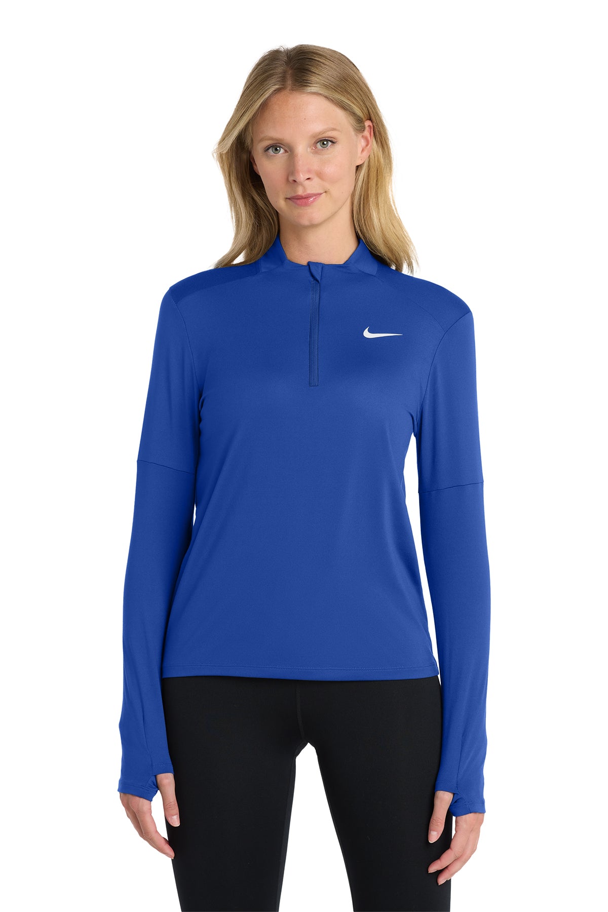 Nike Women's Dri-FIT Element 1/2-Zip Top in Royal, style NKDH4951