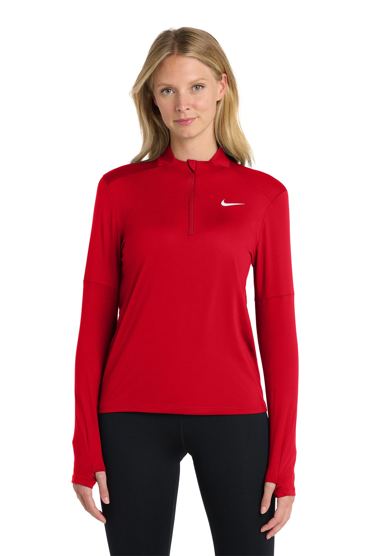 Nike Women's Dri-FIT Element 1/2-Zip Top in Scarlet, style NKDH4951