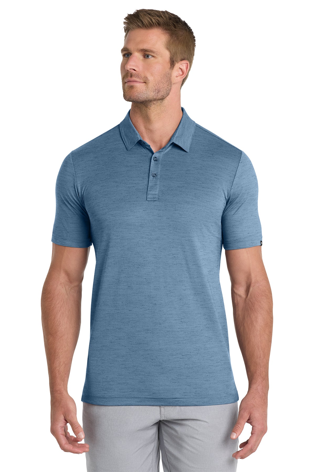 TravisMathew Auckland Slub Polo in Riviera Blue, style TM1MW451
