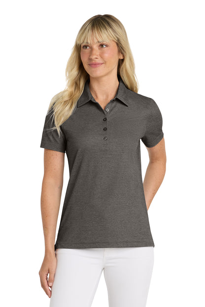 TravisMathew Women's Oceanside Heather Polo in Black Heather, style TM1WW002