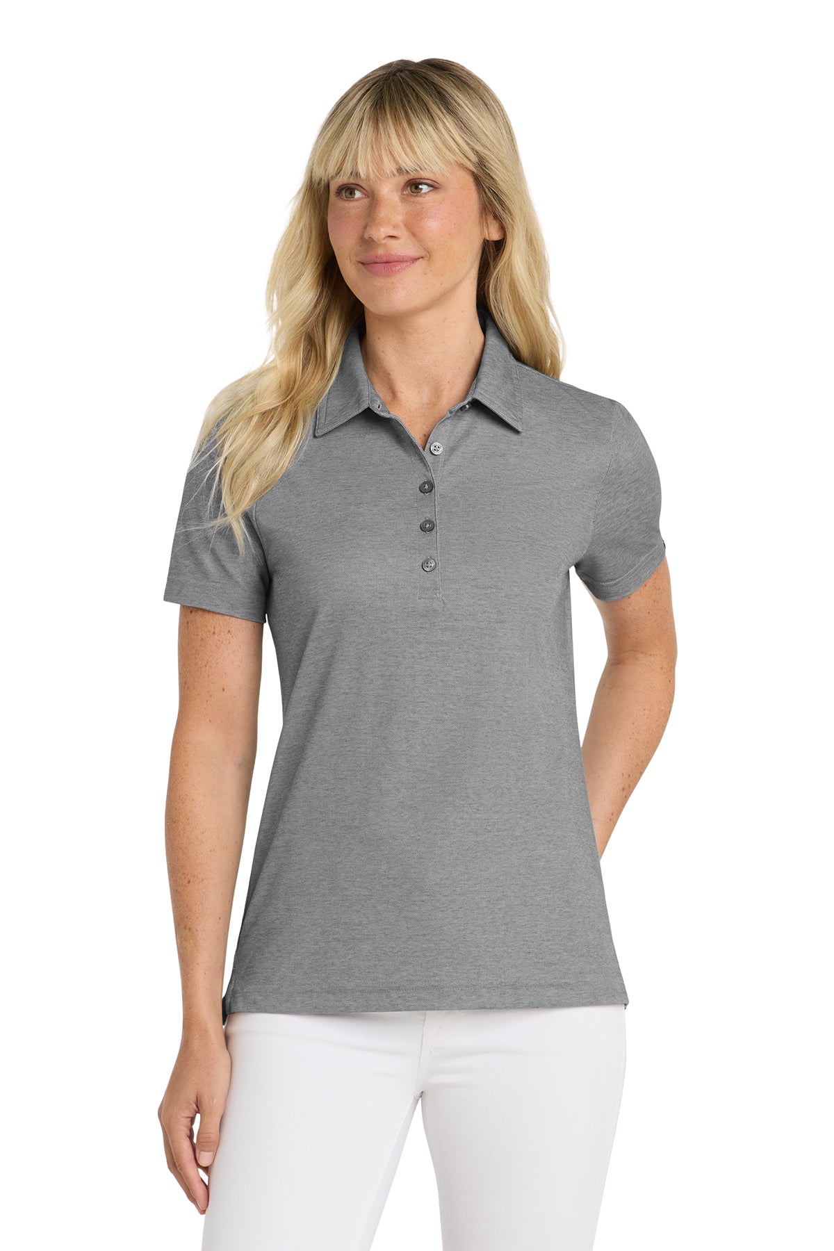 TravisMathew Women's Oceanside Heather Polo in Quiet Shade Grey Heather, style TM1WW002