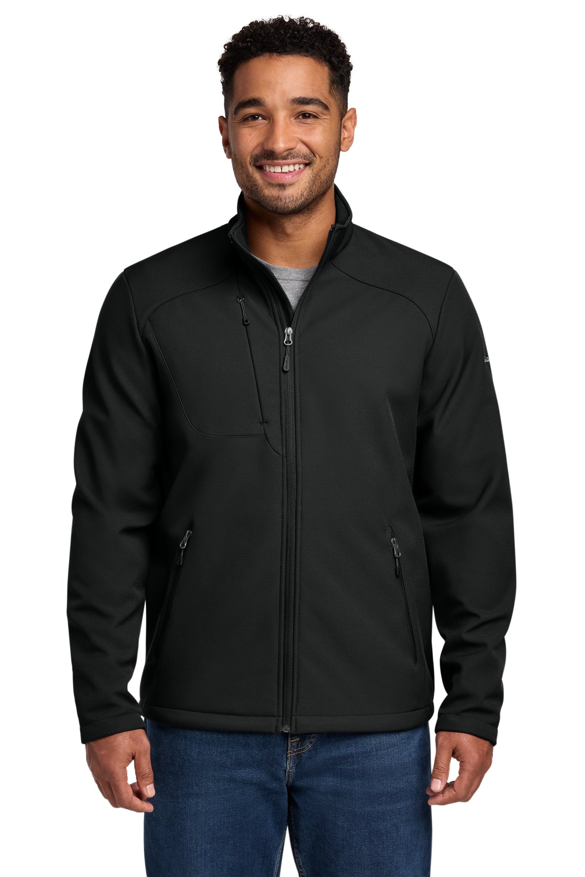 Eddie Bauer Stretch Soft Shell Jacket in Deep Black, style EB544