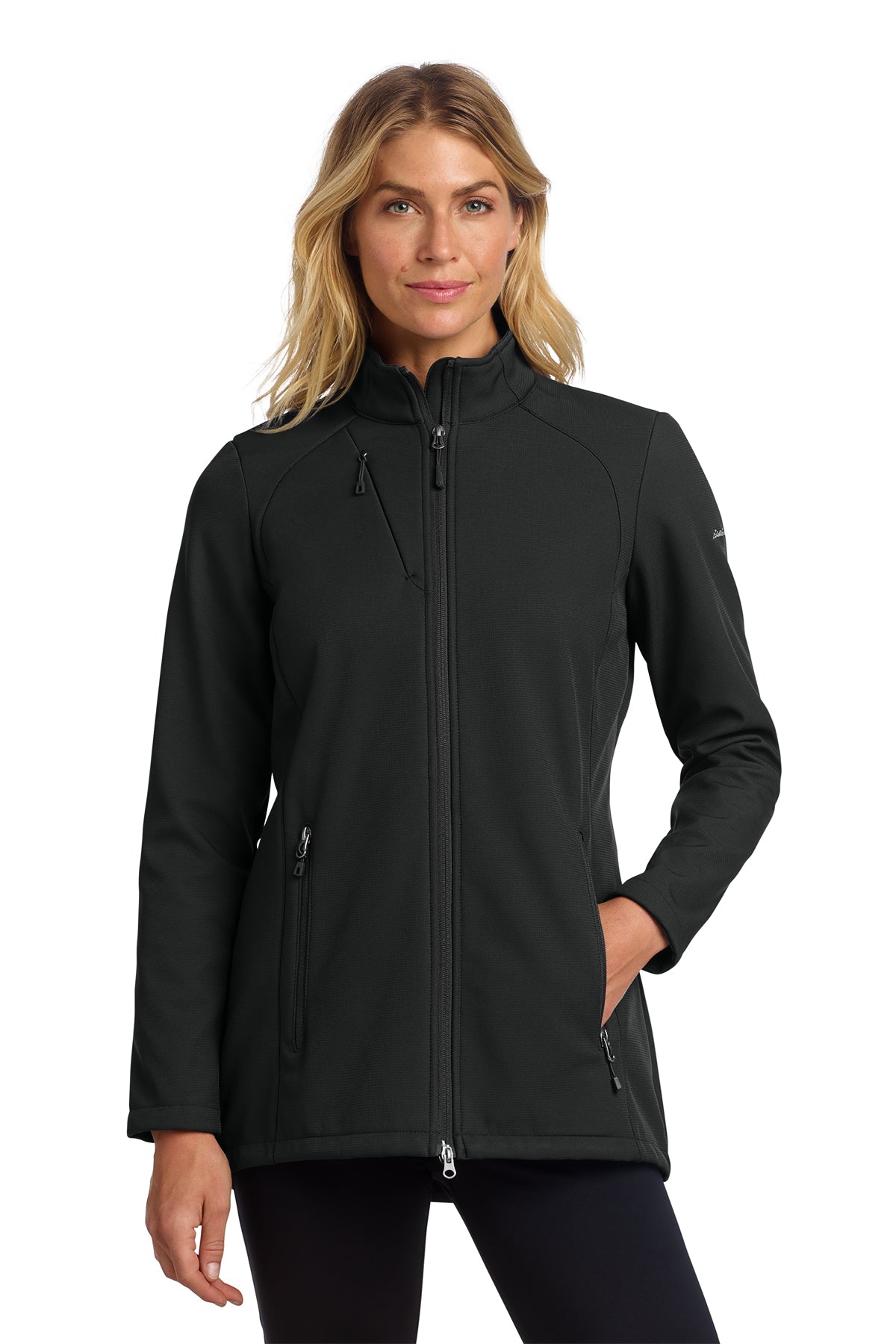 Eddie Bauer Women's Stretch Soft Shell Jacket in Deep Black, style EB545