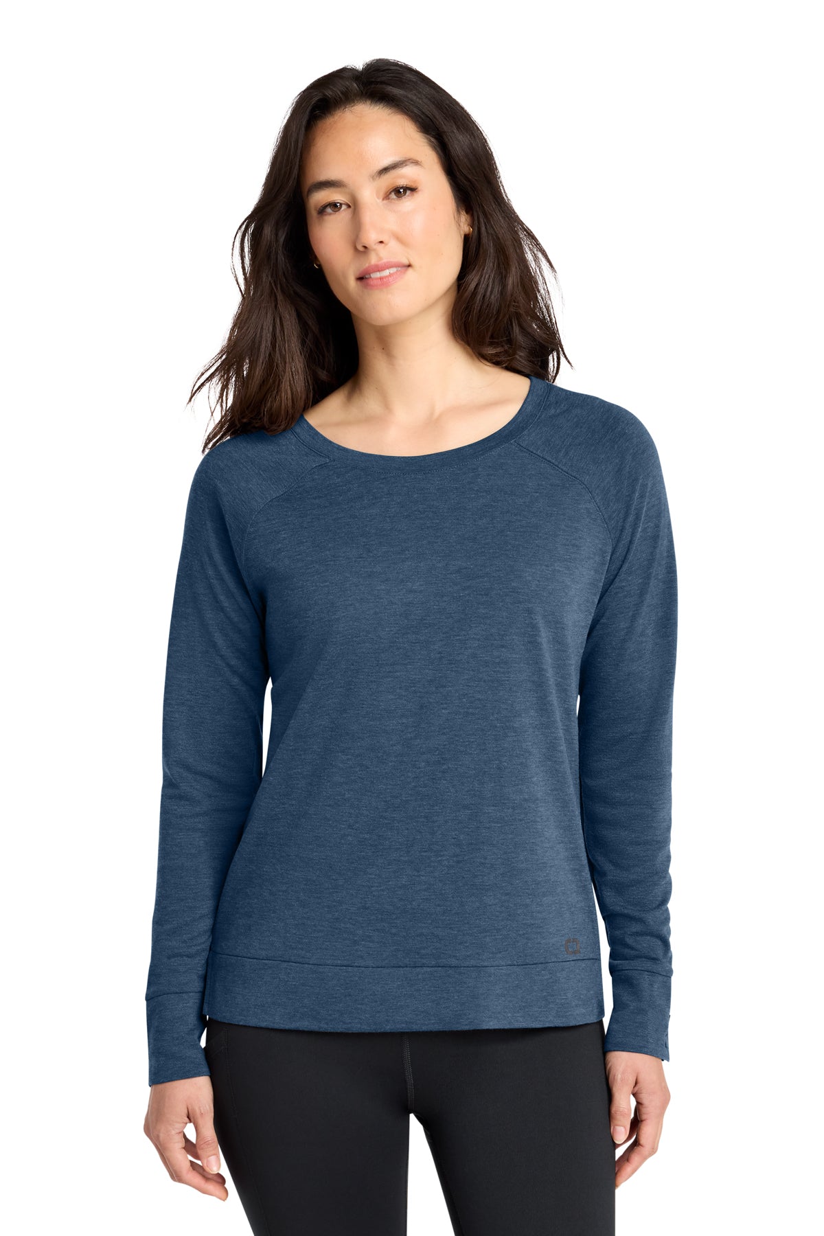 OGIO Women's Command Long Sleeve Scoop Neck in Spar Blue, style LOG150