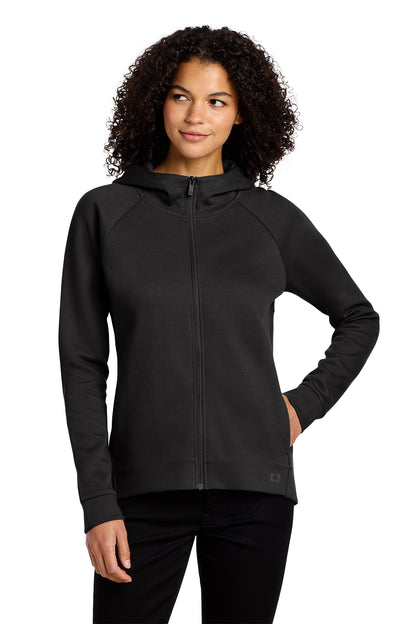 OGIO Women's Bolt Full-Zip Hoodie in Blacktop, style LOG850