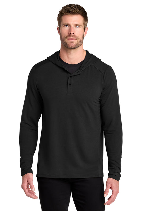 OGIO Luuma Flex Hooded Henley in Blacktop, style OG826