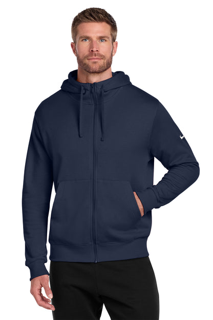 Nike Club Fleece Sleeve Swoosh Full-Zip Hoodie in Midnight Navy, style NKDR1513