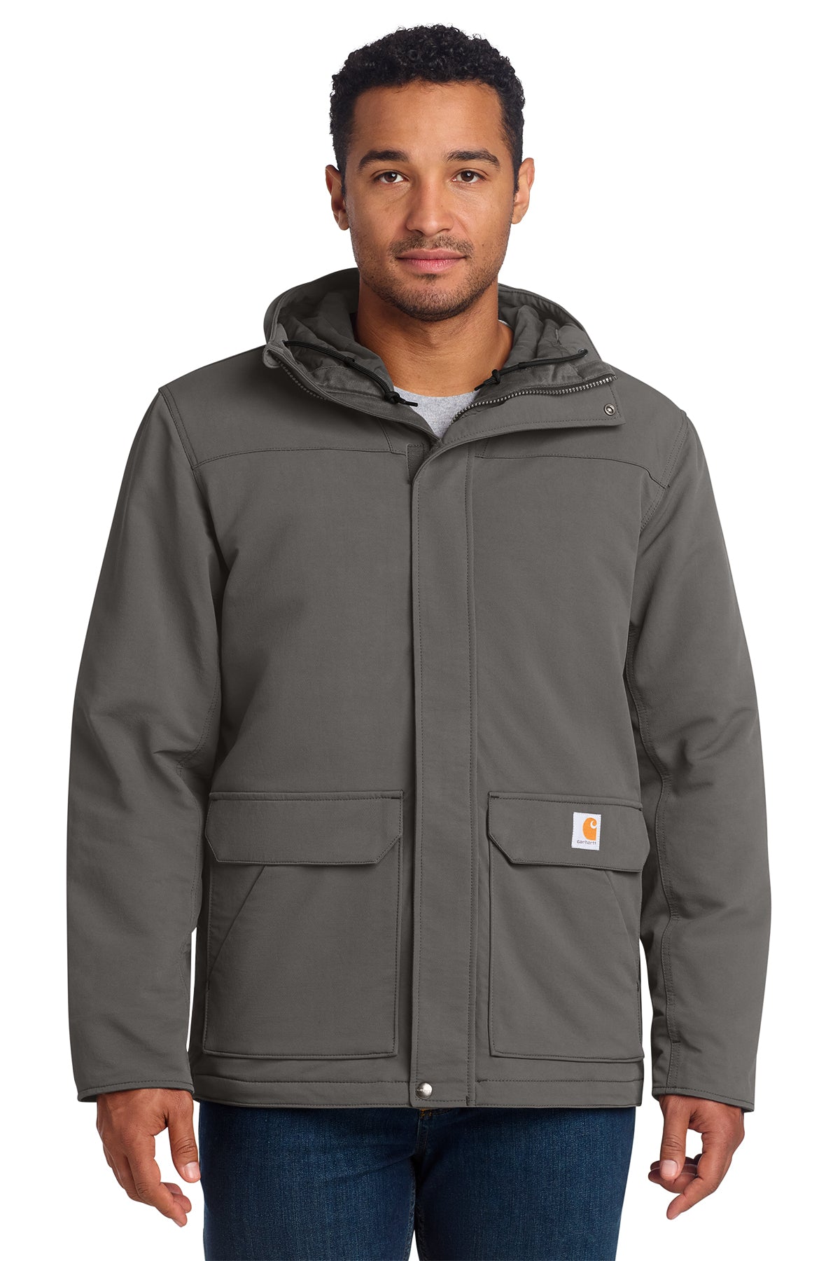 Carhartt® Super Dux Insulated Hooded Coat in Gravel, style CT105533