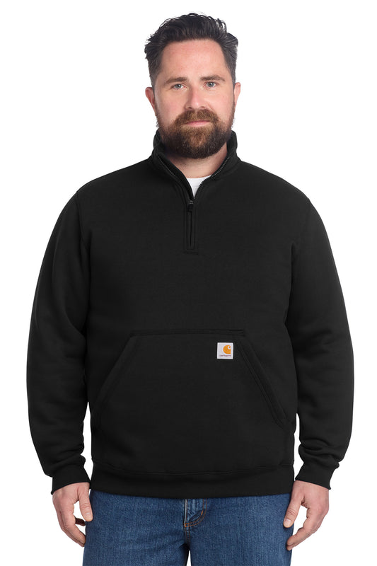 Carhartt® Midweight 1/4-Zip Mock Neck Sweatshirt in Black, style CT105294