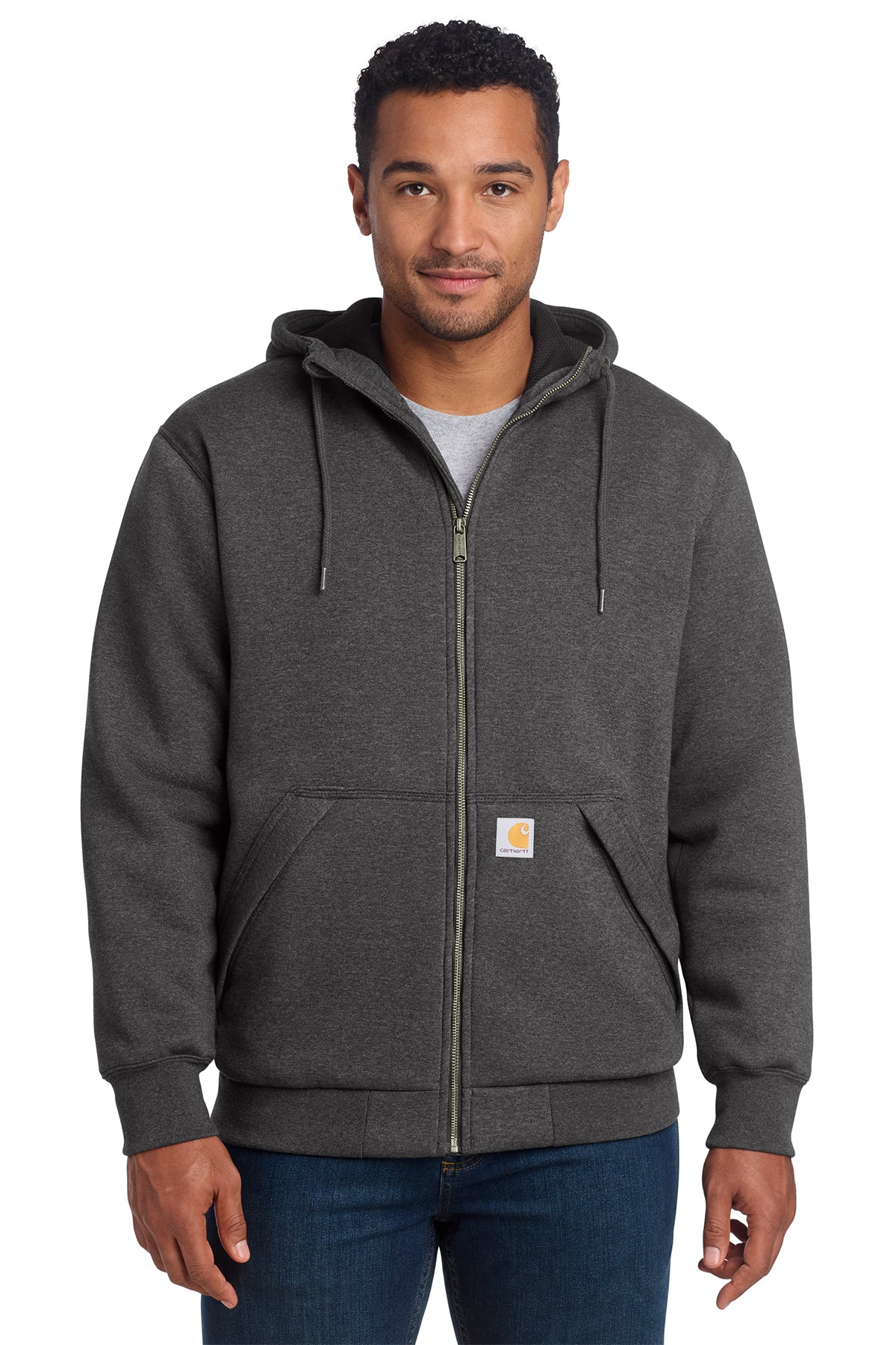 Carhartt® Midweight Thermal-Lined Full-Zip Sweatshirt in Carbon Heather, style CT104078