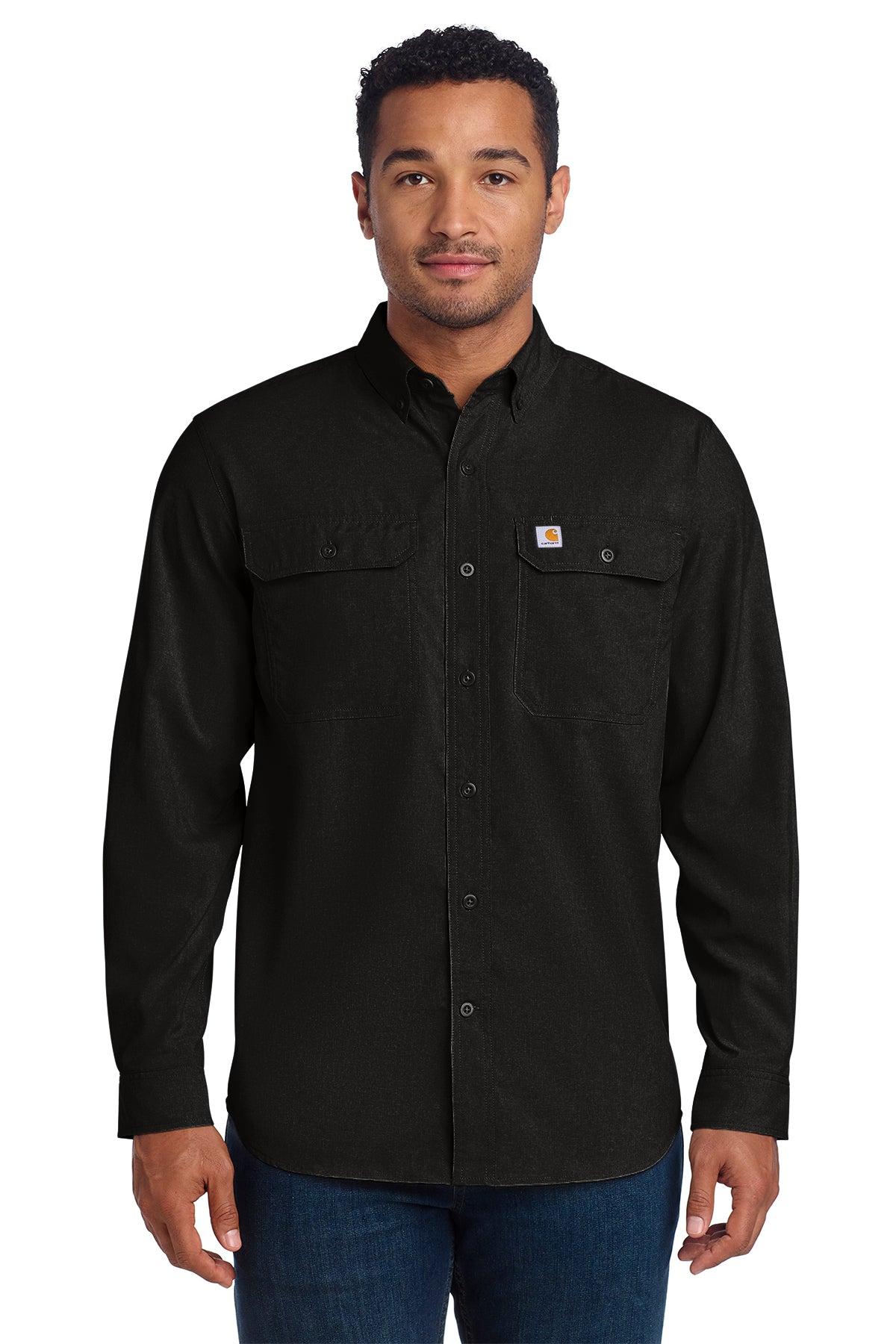 Carhartt® Force Solid Long Sleeve Shirt in Black, style CT105291