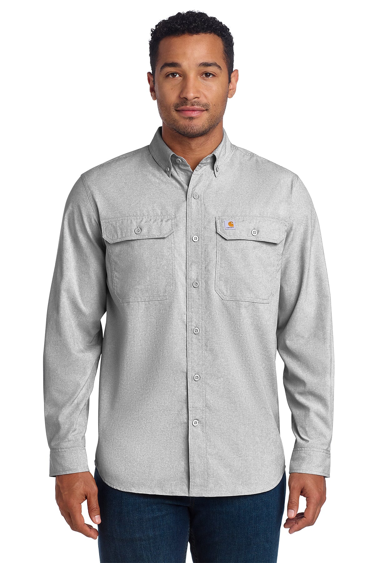 Carhartt® Force Solid Long Sleeve Shirt in Steel, style CT105291