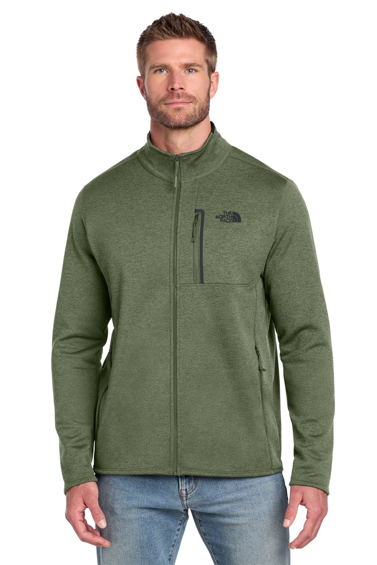 The North Face Skyline Full-Zip Fleece Jacket in Four Leaf Clover Heather, style NF0A7V64