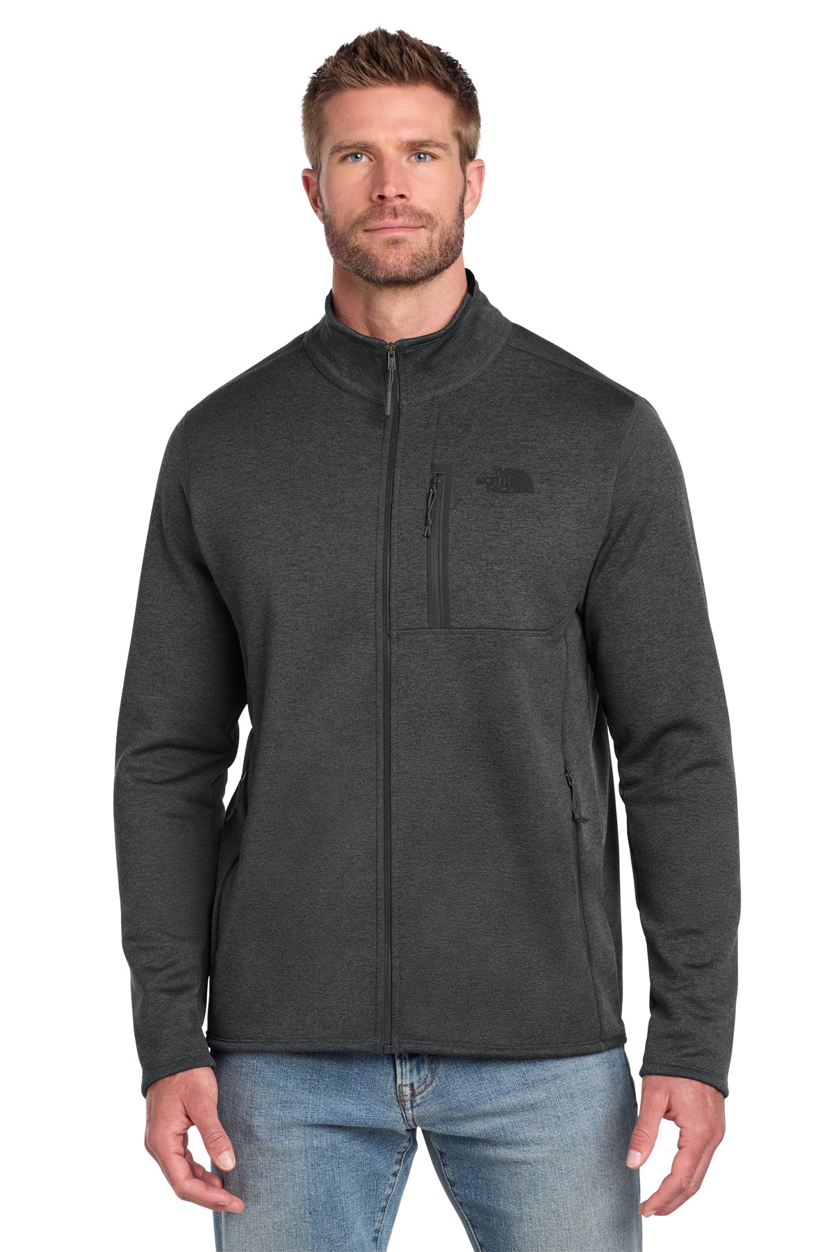 The North Face Skyline Full-Zip Fleece Jacket in TNF Dark Grey Heather, style NF0A7V64