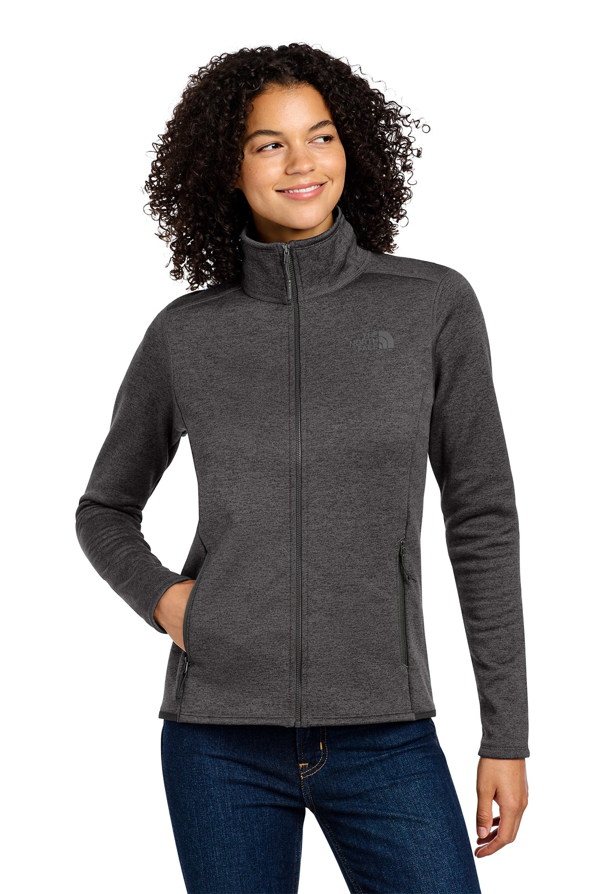 The North Face Women's Skyline Full-Zip Fleece Jacket in TNF Dark Grey Heather, style NF0A7V62