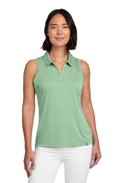 TravisMathew Women's Coto Performance Sleeveless Polo in Beryl Green Heather, style TM1WX001