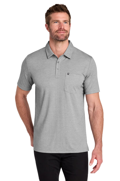 TravisMathew Oceanside Heather Pocket Polo in Quiet Shade Grey Heather, style TM1MY404