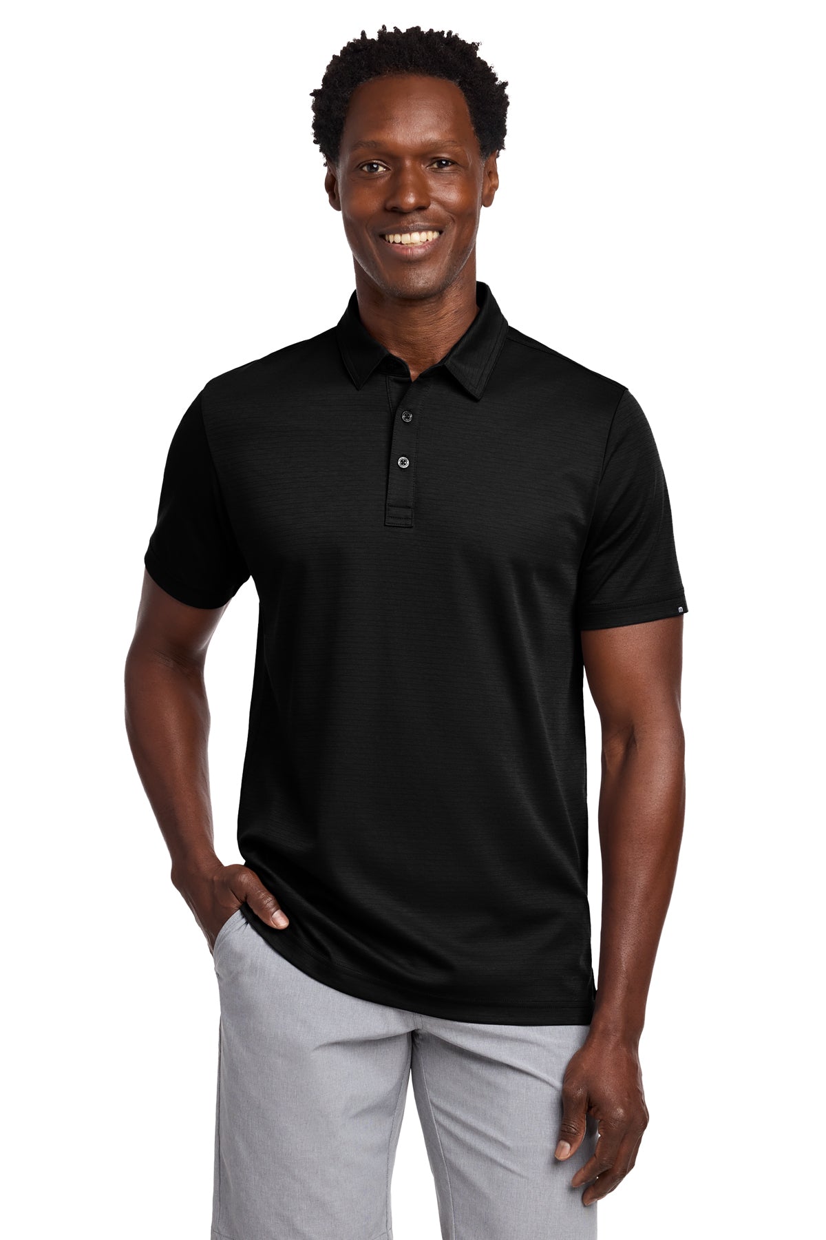 TravisMathew Bayfront Solid Polo in Black, style TM1MY399