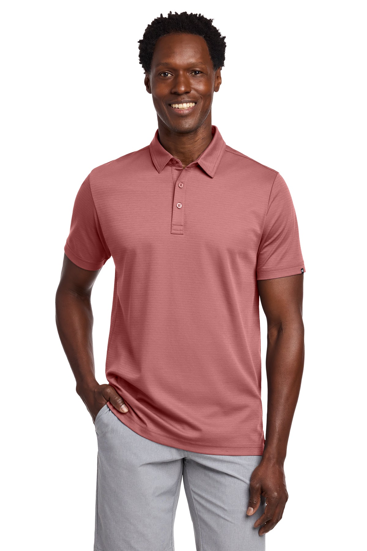 TravisMathew Bayfront Solid Polo in Roan Rouge, style TM1MY399