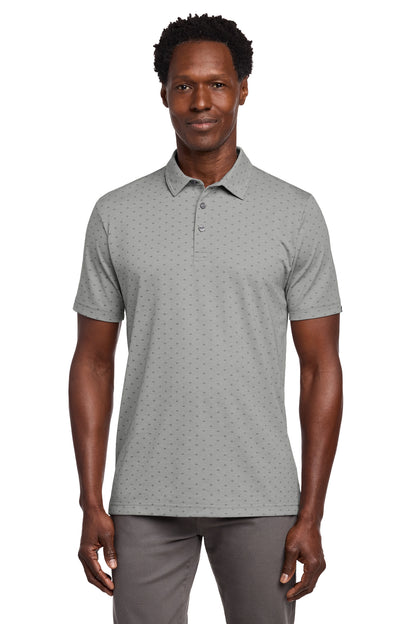 TravisMathew Oceanside Geo Polo in Quiet Shade Grey Heather/ Dark Grey, style TM1MY403